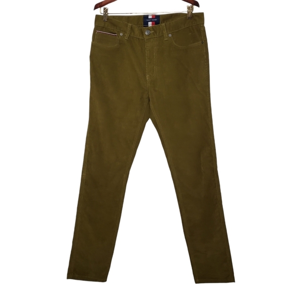 Tommy Hilfiger Khaki Green Corduroy Pants Size 32 - Picture 1 of 14